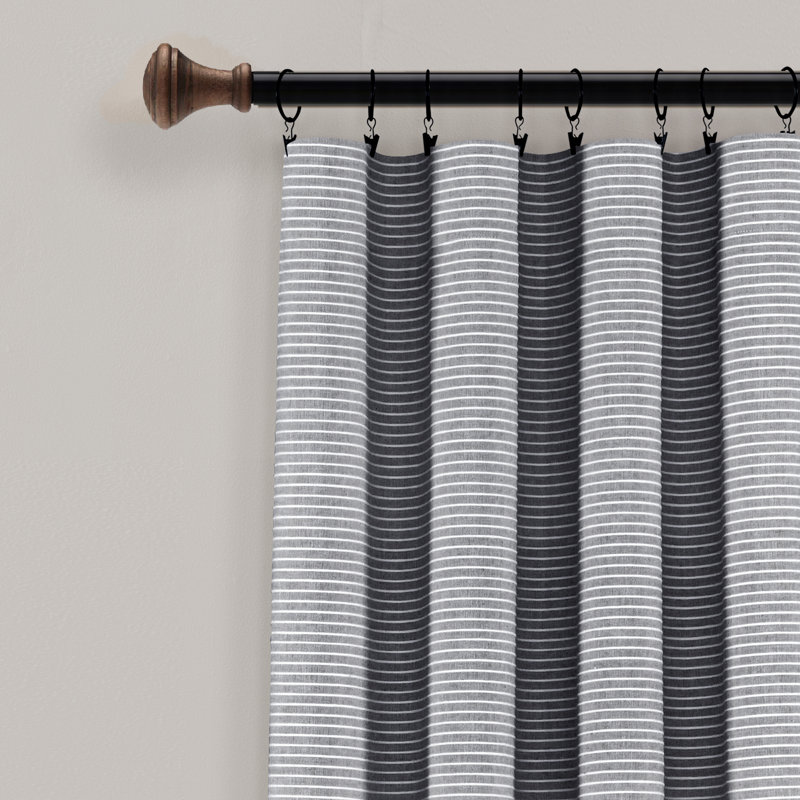 Andreca Cotton Semi Sheer Curtain Pair, Gray, 40" W x 84" L