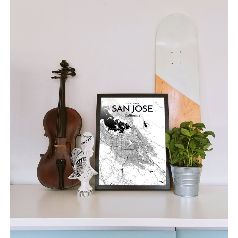 San Jose City Map - No Frame Print, 43.2cm H x 27.9cm W x 0.13cm D