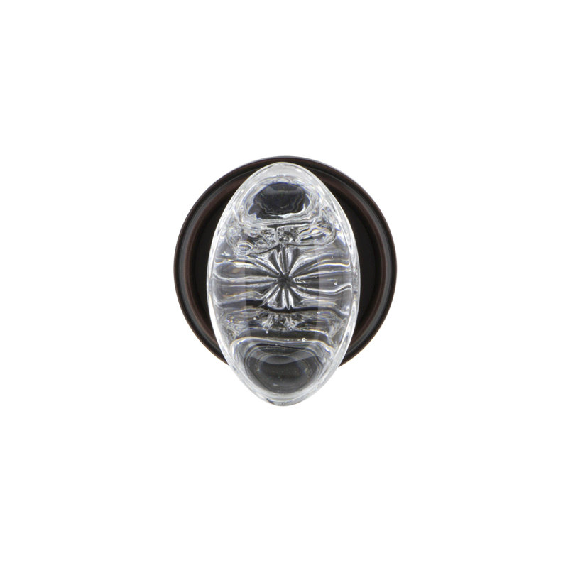 Faux bouton de porte simple en cristal Grandeur Georgetown Rosette, Bronze intemporel