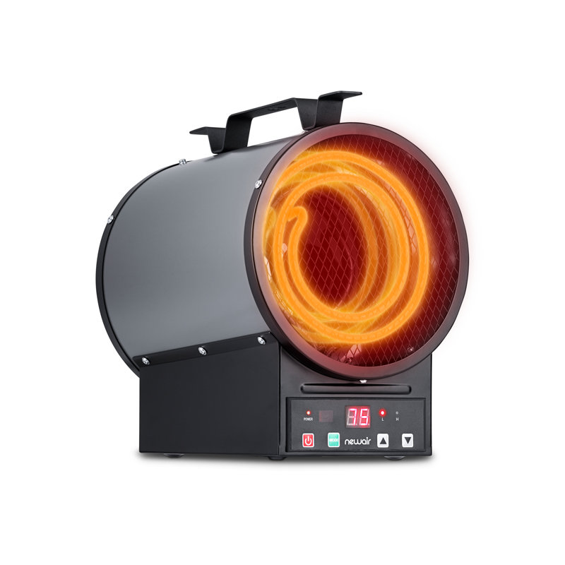 Gray 4800W Electric Garage Heater with Thermostat and Automatic Shut-off