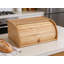 Boîte à pain en bambou naturel avec couvercle à roulettes - Bac de rangement de comptoir de grande capacité pour le pain, les pâtisseries et l'organisation de cuisine