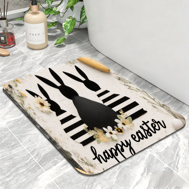 Tapis pour salle de bain et vestibule Happy Pâques