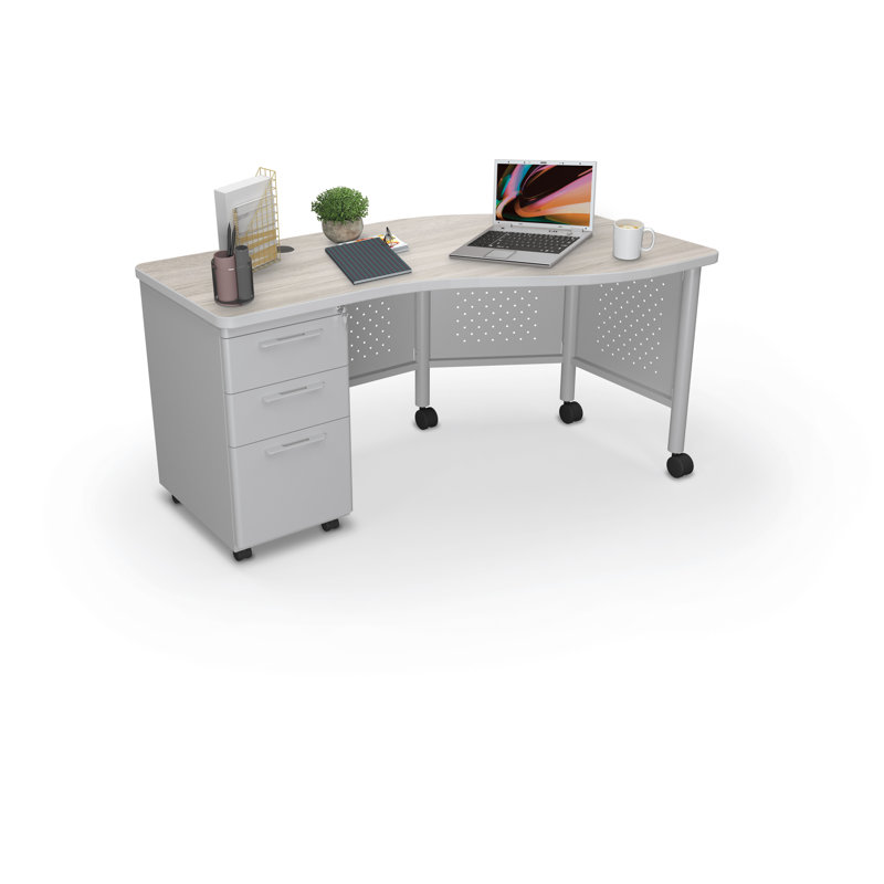 Bureau rectangulaire 60 "Lab Lab, Orme gris, Gauche