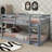 Twin Size Stacked Floor Bunk Bed With Ladder Included-1014622757