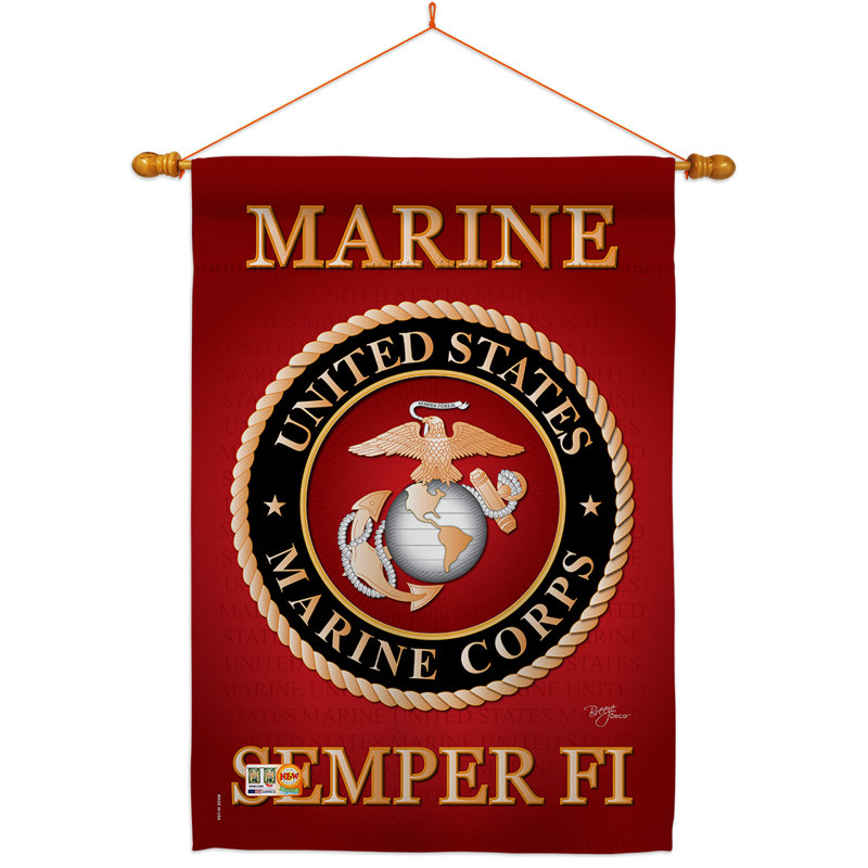 Corps décoratif 2 côtés en polyester 40 x 28 po marine ensemble de drapeau