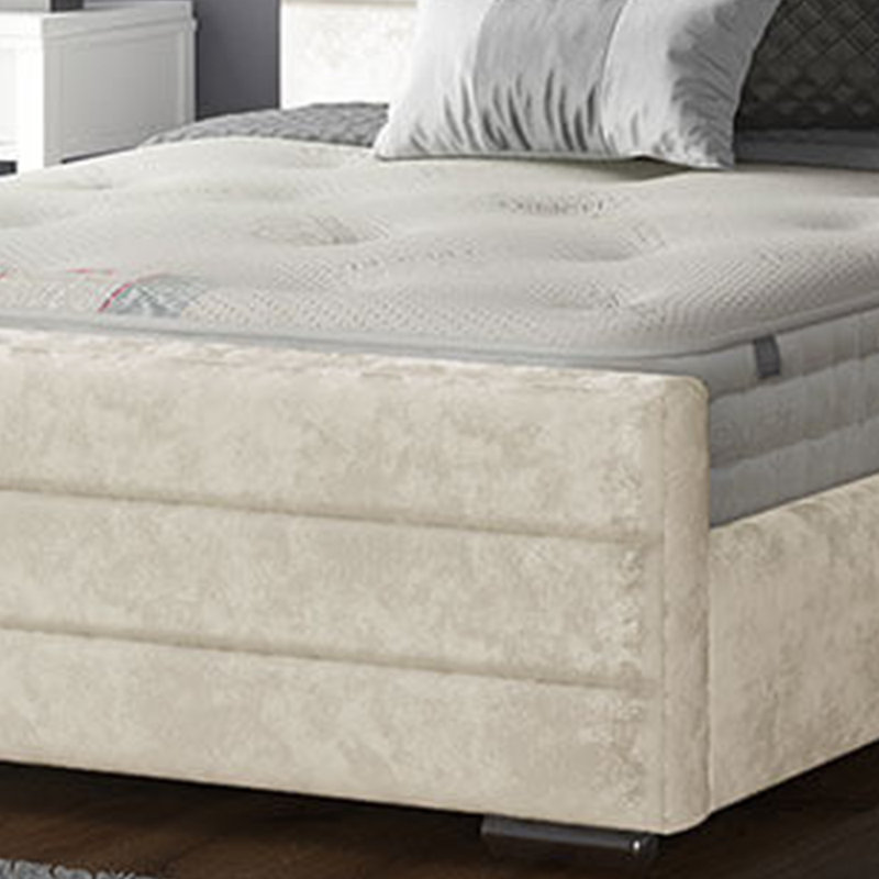 Desmarie Upholstered Bed, Double (4'6), Cream