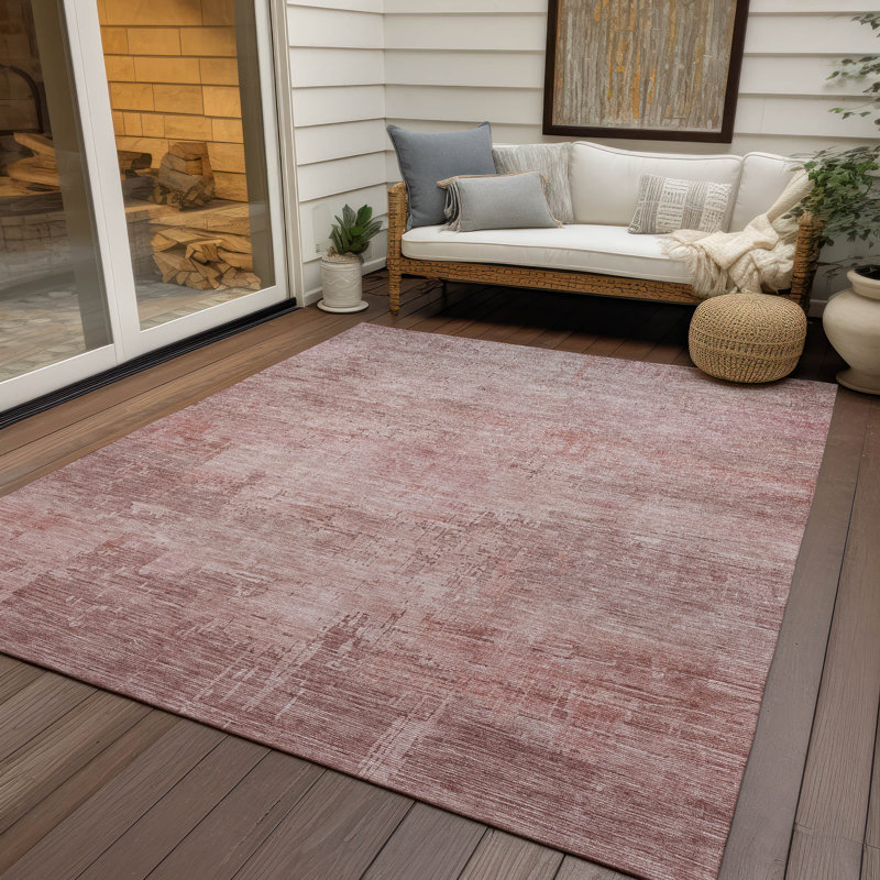 Thornyx Pink Washable Indoor-Outdoor Rug - LOOMLAN, 8' x 10'