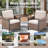 Coady 9 - Pieces Outdoor Courtyard Wicker Family Conversation Set Group With 4 Armchairs-439196243-439196240