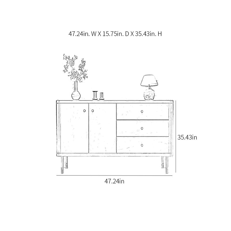 Buffet de luxe rétro, Vert grisâtre