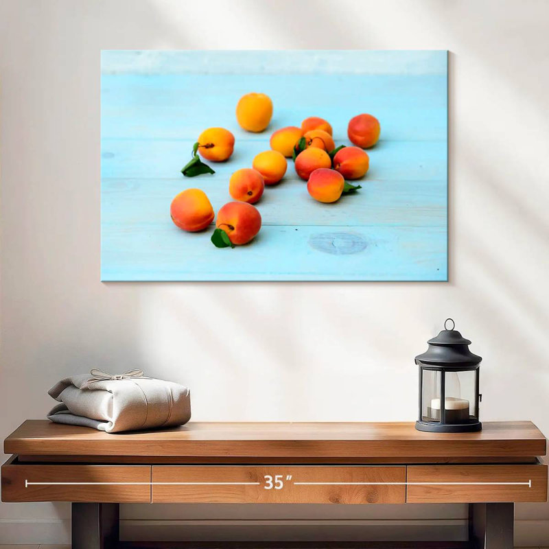 Yarlin, abricots sur table, H 16 po x l 24 po