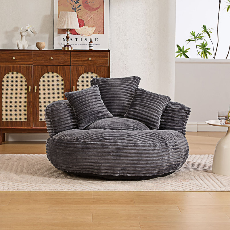 Fauteuil à billes avec coussins, Gris foncé