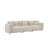 110" Camel Lambswool Sherpa 4-Seat Sofa, Modular Design with 3 Pillows