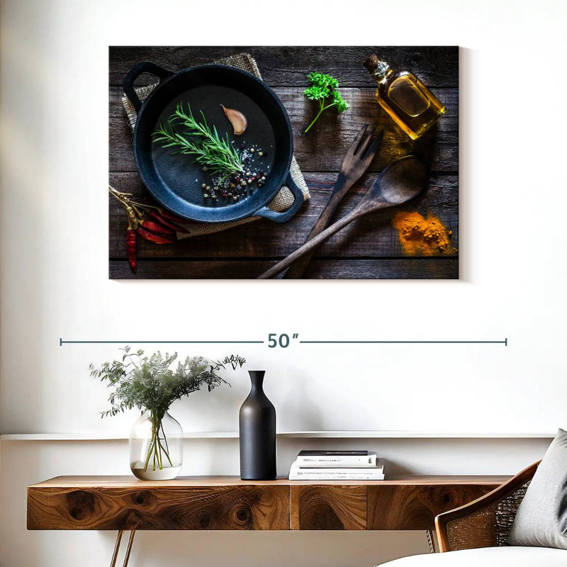 Yarlin cuisinant avec des épices, H 26 po x l 39 po