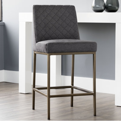 5West Upholstered Stool with Metal Frame