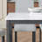 4 - Person Wooden-Frame Upholstered Dining Set with Rectangular Faux-Marble Pattern top table