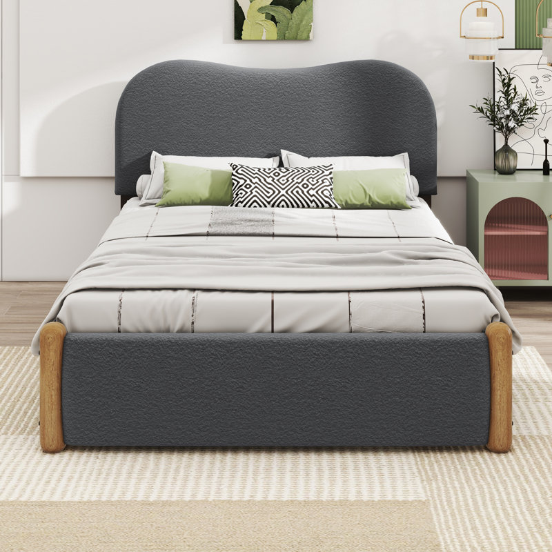 Brex Upholstered Bed, Twin, Grey