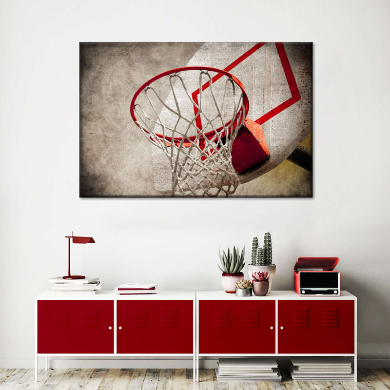 Panier de basketball grunge, H 12 po x l 8 po x P 1 po