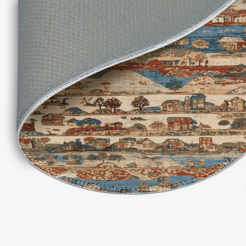 Tapis d'intérieur et d'extérieur brun Persian, Rond 5 pi