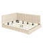 Lit de jour double en velours beige / - Élégance moderne de style Mid-Century, confortable pour toute maison, avec lattes de soutien incluses