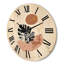 Horloge murale en bois à formes abstraites et feuilles de Monstera tropicales-63902524