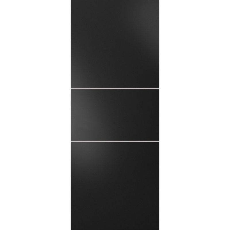 Porte de grange en bois lambrissé sans trousse de quincaillerie d'installation, Noir mat, 24 po x 80 po