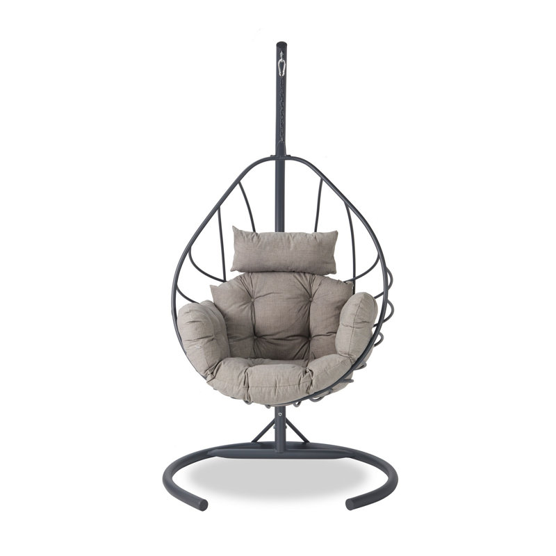 Garden Egg Chair with Stand, Dark Grey