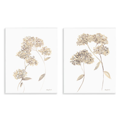 «Plain Beige Blossom Sprig», ensemble de 2 plaques murales par Roy Ebert