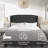 Fabric Upholstered Bed,Tufted Headboard Adjustable Height Bed Frame-2004121577-2004121582