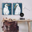 "Elegant Egrets On Blue Single Frame" par Grace Popp, 2 pièces sur toile-317569568-316675123
