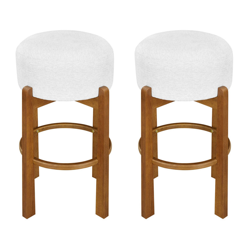 Tabouret de bar rembourré Vera, Noyer, 2