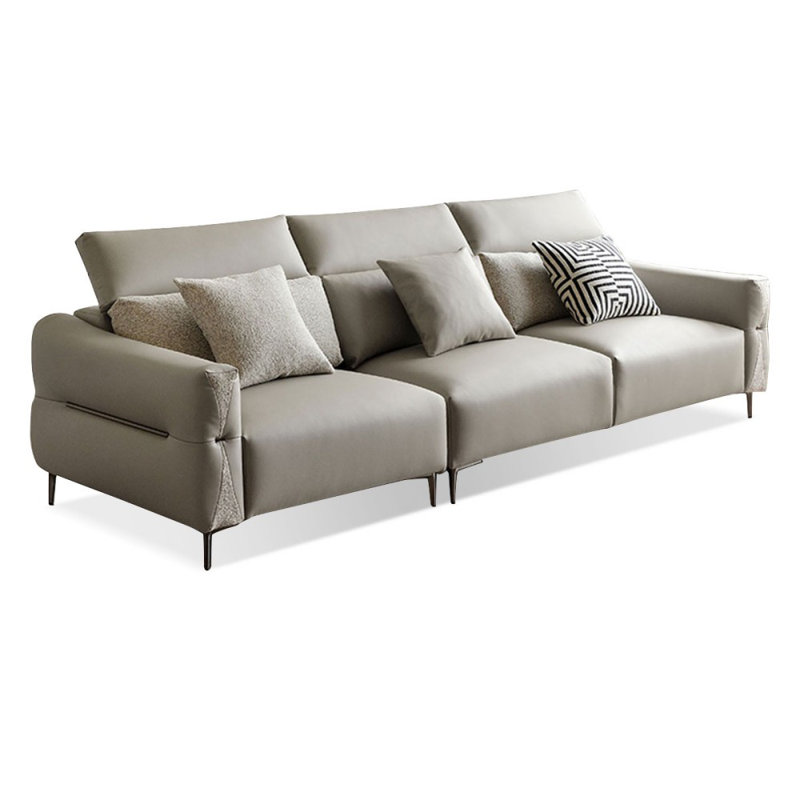 Coussin modulaire 116,14 po en similicuir, Gris