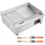 Plaque chauffante commerciale 1750w 21,06 x 11,81 pouces 122 - 570f à température réglable en acier inoxydable pour steak avec patins et brosses de nettoyage pour spatules