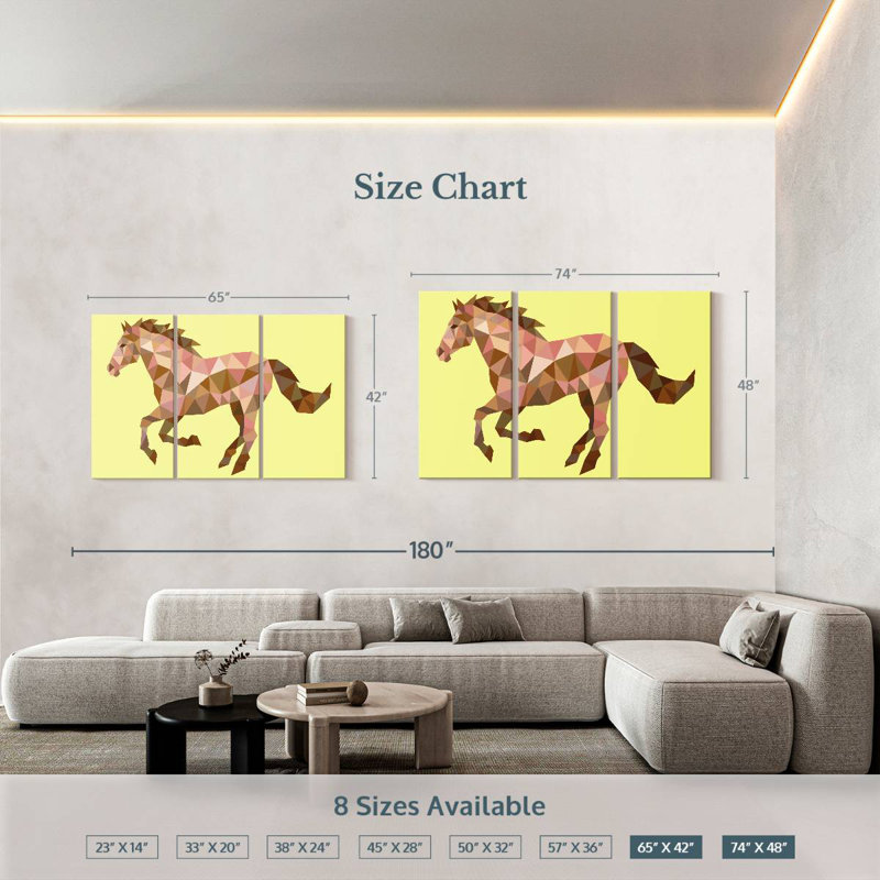 Brampt Geometric Horse, 42" H x 65" W