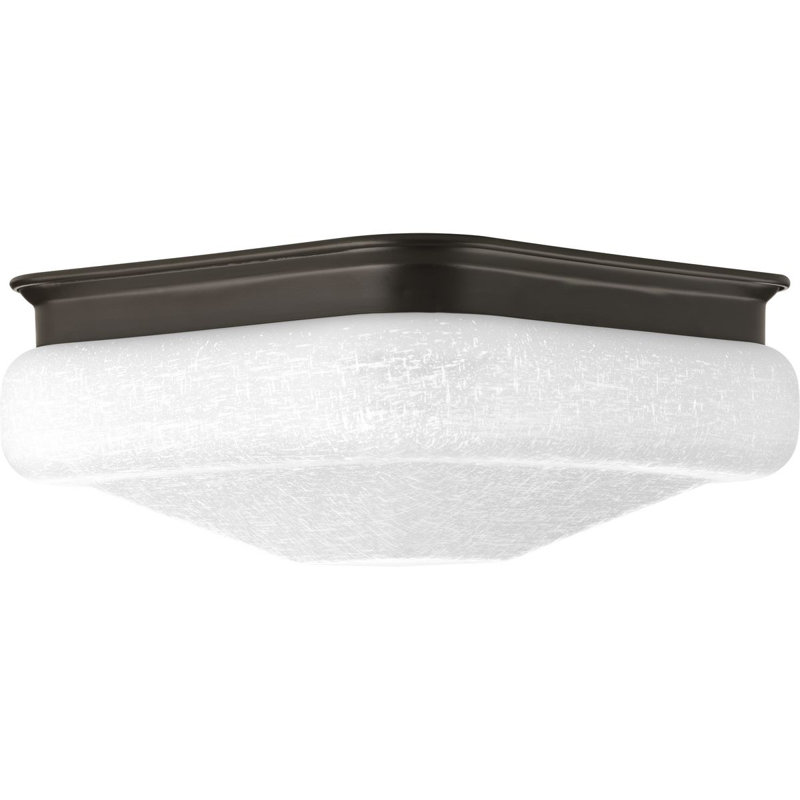 Plafonnier encastré carré simple 1 lumières Jayceon, H 4,88 po x l 11,5 po x P 11,5 po, Bronze antique