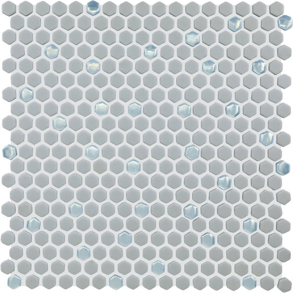 Starcastle 5/8" Mini Hexagon Glass Wall and Floor Mosaic (Set of 15)