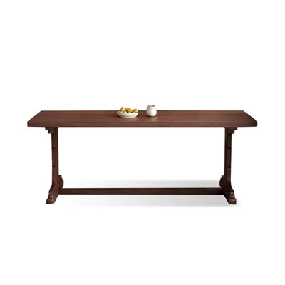 Nut-brown Rectangular Solid Wood Dining Table