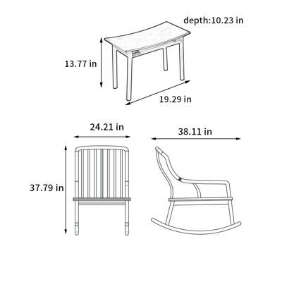 Chaise berçante en bois massif