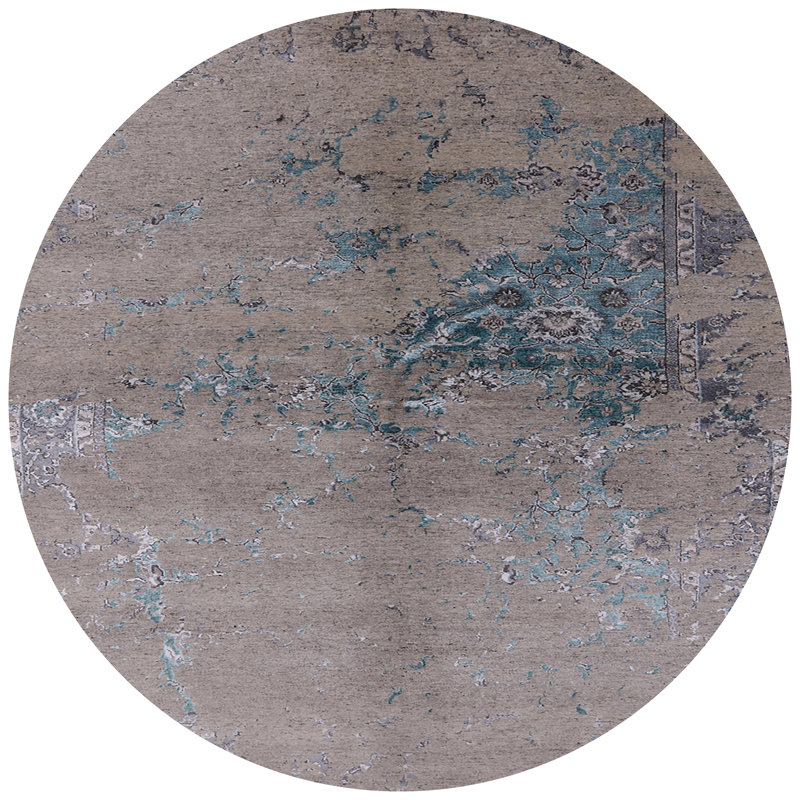 Tapis brun / vert Hunsinger, Rond 6 pi