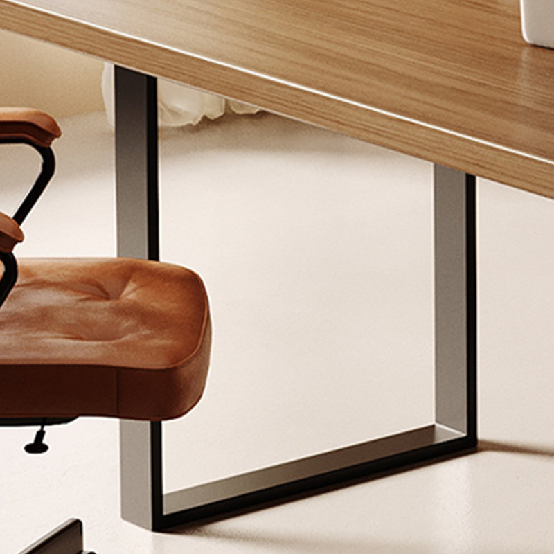 Table de bureau semi-elliptique en bois massif, H 29,53 po x l 78,74 po x P 31,5 po