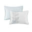 Courtepointe bleue et blanche florale avec 3 coussins, double / grand, microfibre, 2 taies décoratives brodées de style romantique et blanc