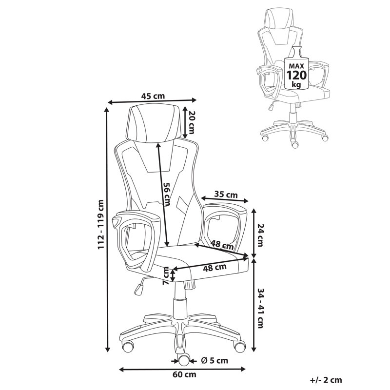 Metro Lane Dekhari Gaming Chair with Headrest