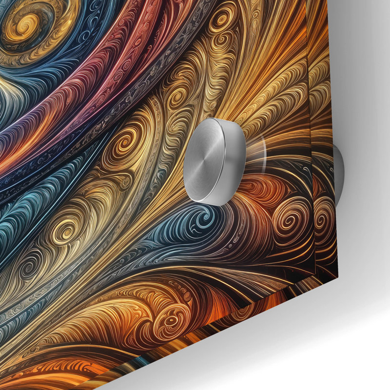 Art mural en verre acrylique 24 po x 24 po «psychedelic œil 4» par Rey Klimt, H 24 po x l 24 po
