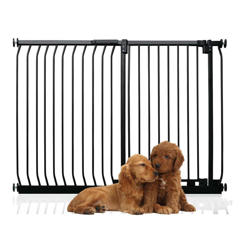 Metal Pressure Mounted Pet Gate, 134cm - 143cm, Black