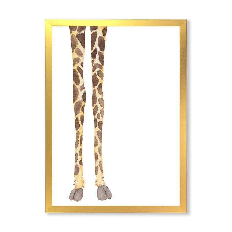 «Giraffe Legs on White», reproduction sur toile, H 32 po x l 24 po x P 1 po, Cadre photo doré