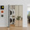 Porte intérieure pliante en aluminium d'intérieur - Conception de miroir à panneau simple avec trousse de quincaillerie d'installation complète | Gain de place pour le placard, la chambre à coucher et le vestibule