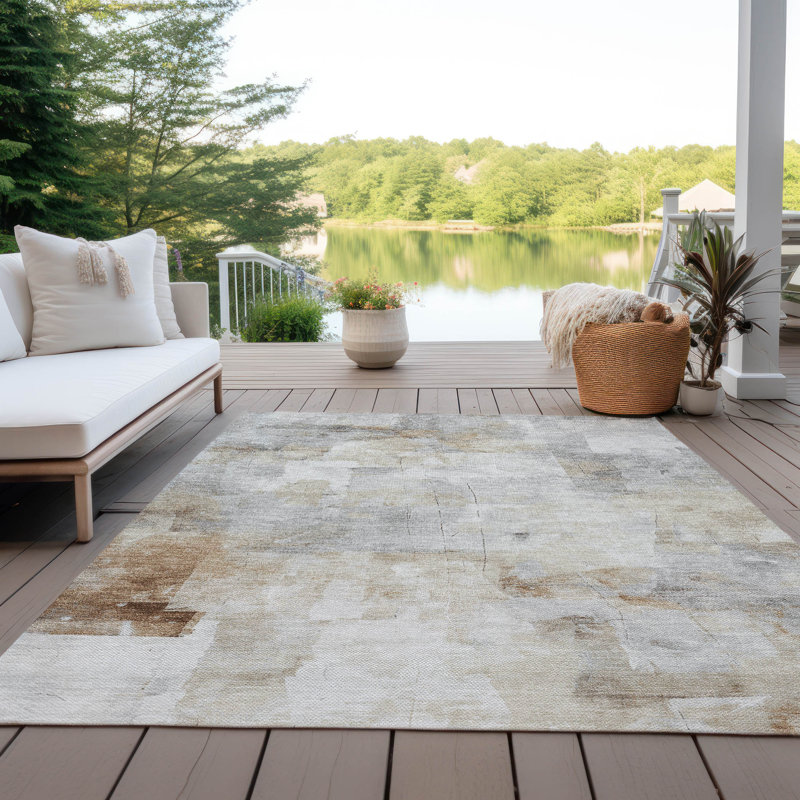 Tapis ivoire intérieur / extérieur Braeain, 8 pi x 10 pi