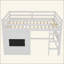 Lit mezzanine avec tableau coulissant ludique, bibliothèque intégrée et rails de sécurité de haute qualité-1186425674-1186425673