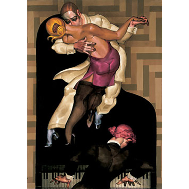 Reproduction d’art graphique sur papier « Dance on Black piano » par Juarez Machado-sans cadre