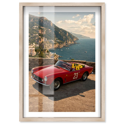 Décoration murale pour salon : tableau Speedster Italia Lemons, cadre blond, 40 x 60 cm (16 x 24 pouces), par Notoriart