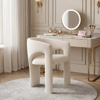 Modern Upholstered Vanity Stool with Arm